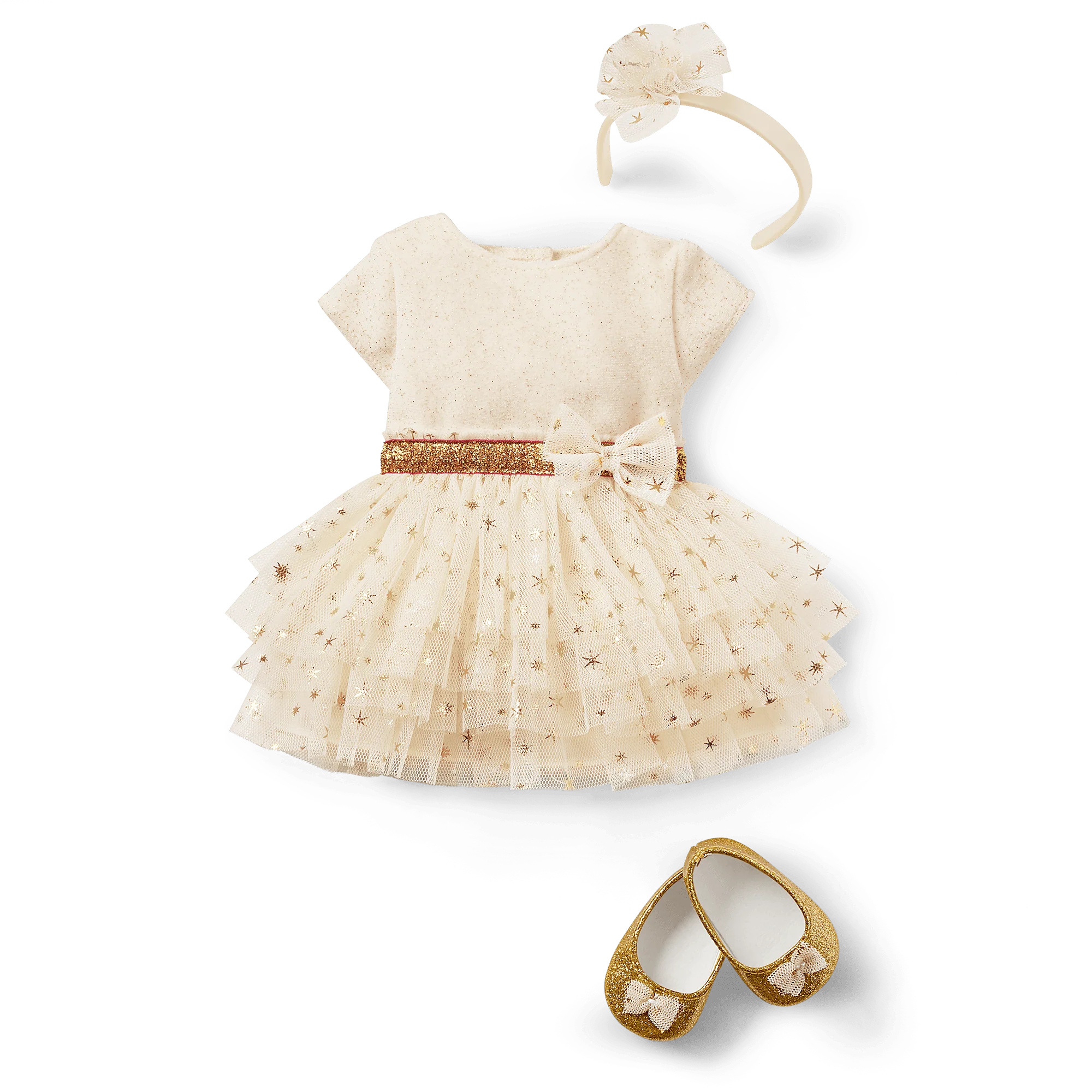 Golden Twinkle Dress for Little Girls & Bitty Baby Dolls 4 Golden Twinkle Dress for Little Girls & Bitty Baby Dolls