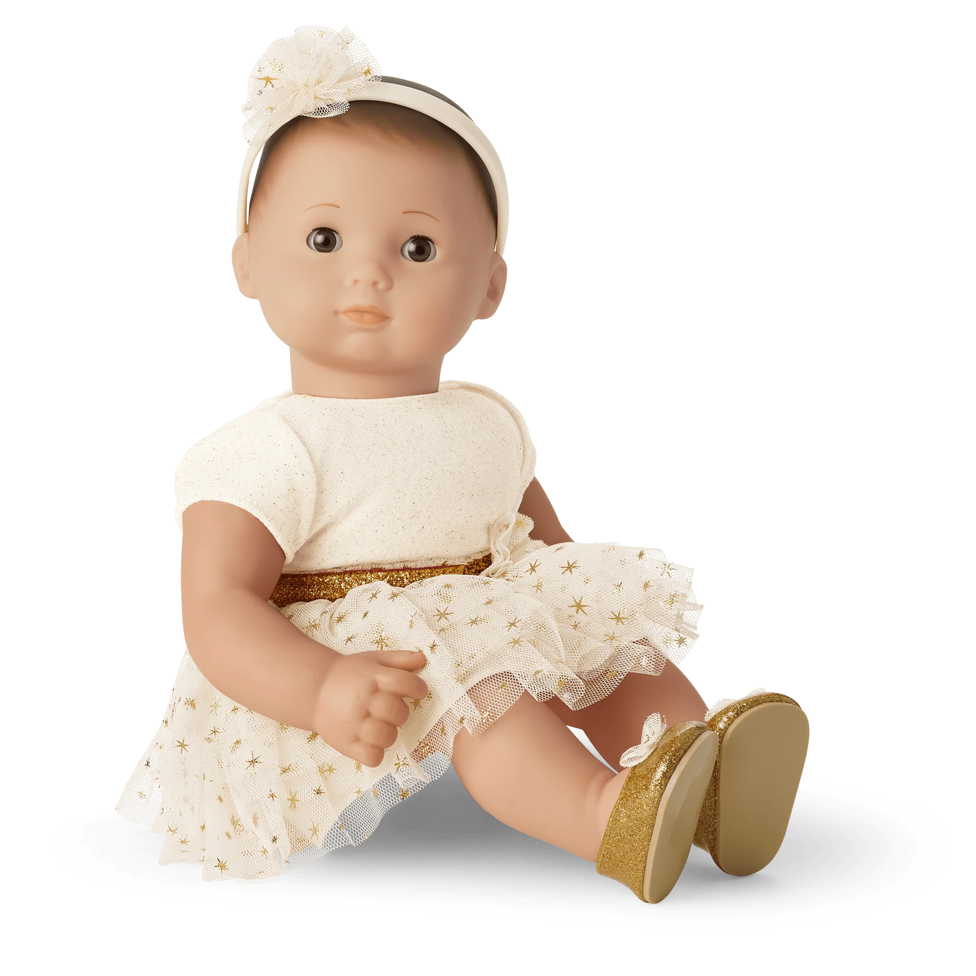 Golden Twinkle Dress for Little Girls & Bitty Baby Dolls 5 Golden Twinkle Dress for Little Girls & Bitty Baby Dolls