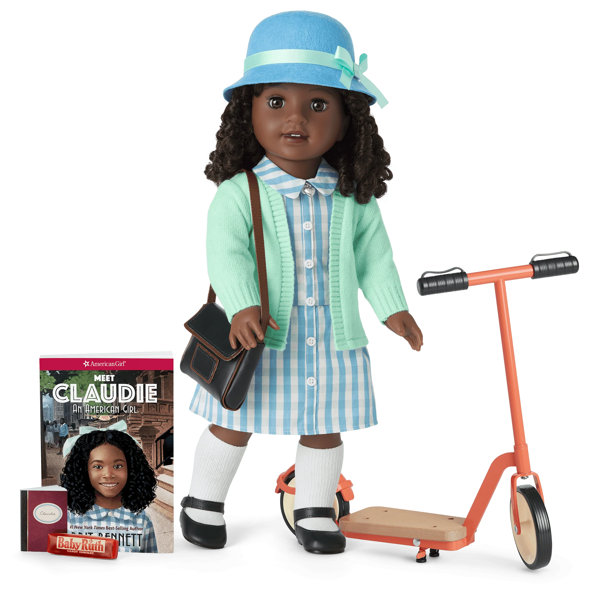 Claudie Wells™ 18-inch Doll, Book, Accessories & Scooter (Historical Characters)