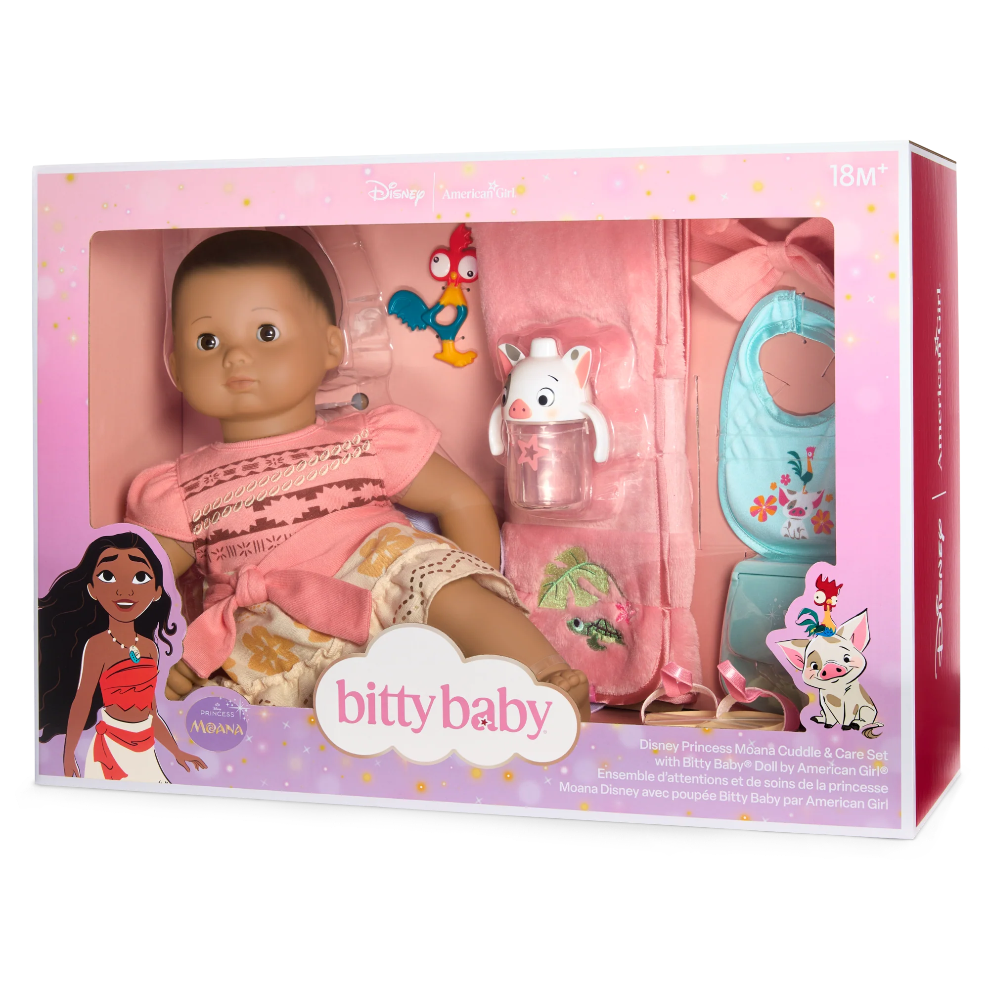 Disney Princess Moana Cuddle & Care Set with Bitty Baby® Doll by American Girl® 12 Disney Princess Moana Cuddle & Care Set with Bitty Baby® Doll by American Girl®