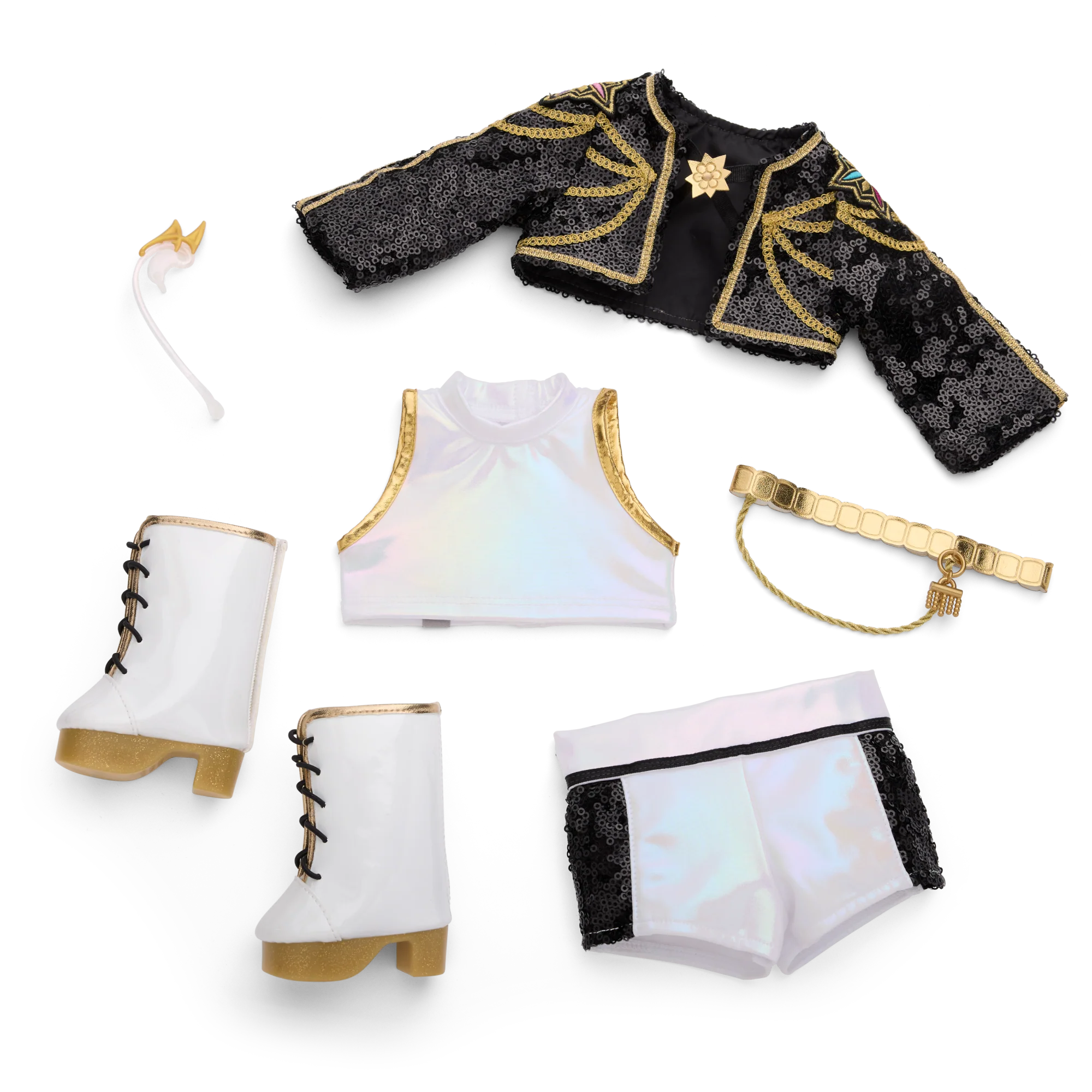 American Girl® x KPop Demon Hunters HUNTR/X Rumi “Golden Tour” Outfit for 18-inch Dolls 1 American Girl® x KPop Demon Hunters HUNTR/X Rumi “Golden Tour” Outfit for 18-inch Dolls