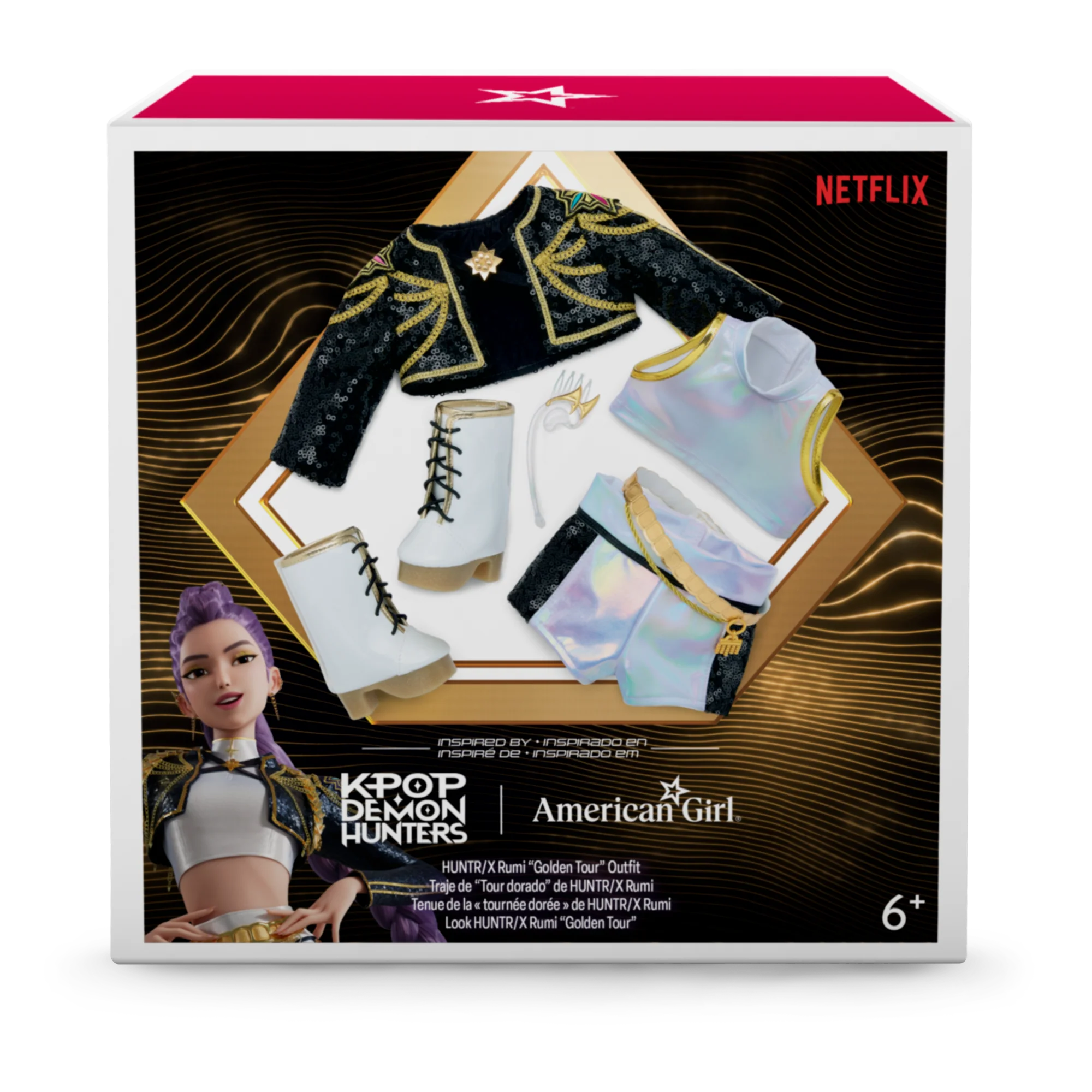 American Girl® x KPop Demon Hunters HUNTR/X Rumi “Golden Tour” Outfit for 18-inch Dolls 2 American Girl® x KPop Demon Hunters HUNTR/X Rumi “Golden Tour” Outfit for 18-inch Dolls