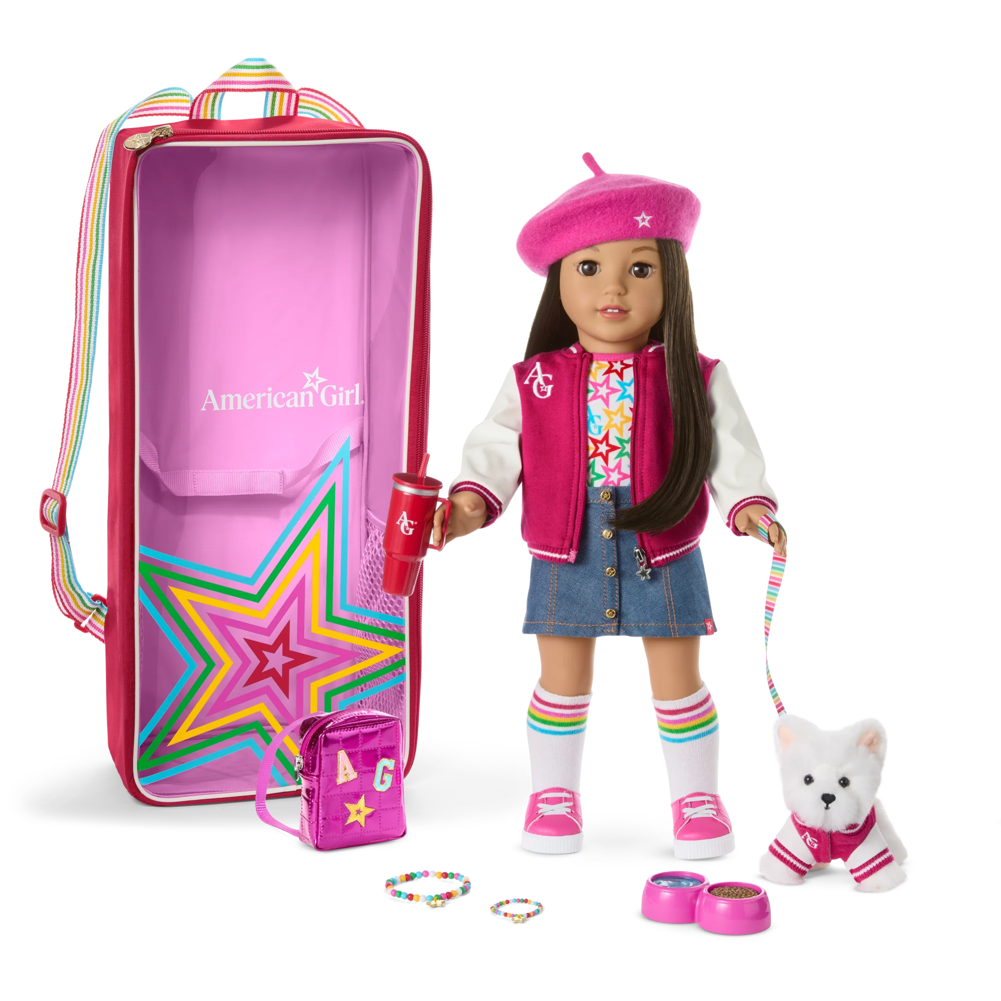 Truly Me™ 18-inch Doll #124, Accessories, Puppy & Doll Carrier