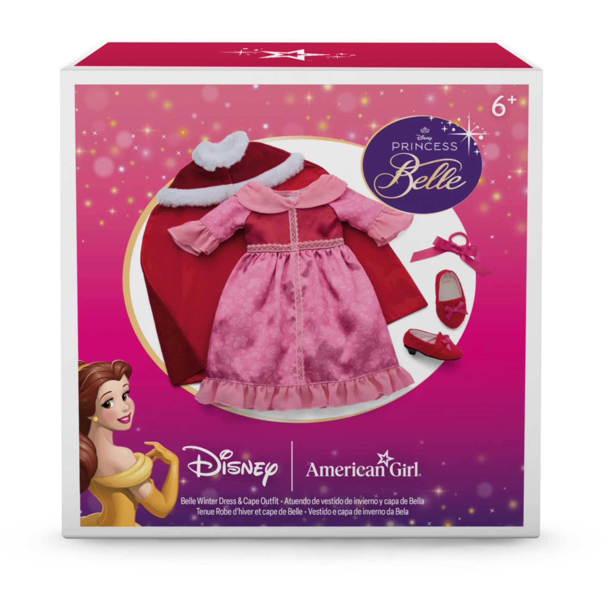 Disney Princess Belle Winter Dress & Cape Outfit for 18-inch Dolls by American Girl® 10 Disney Princess Belle Winter Dress & Cape Outfit for 18-inch Dolls by American Girl®