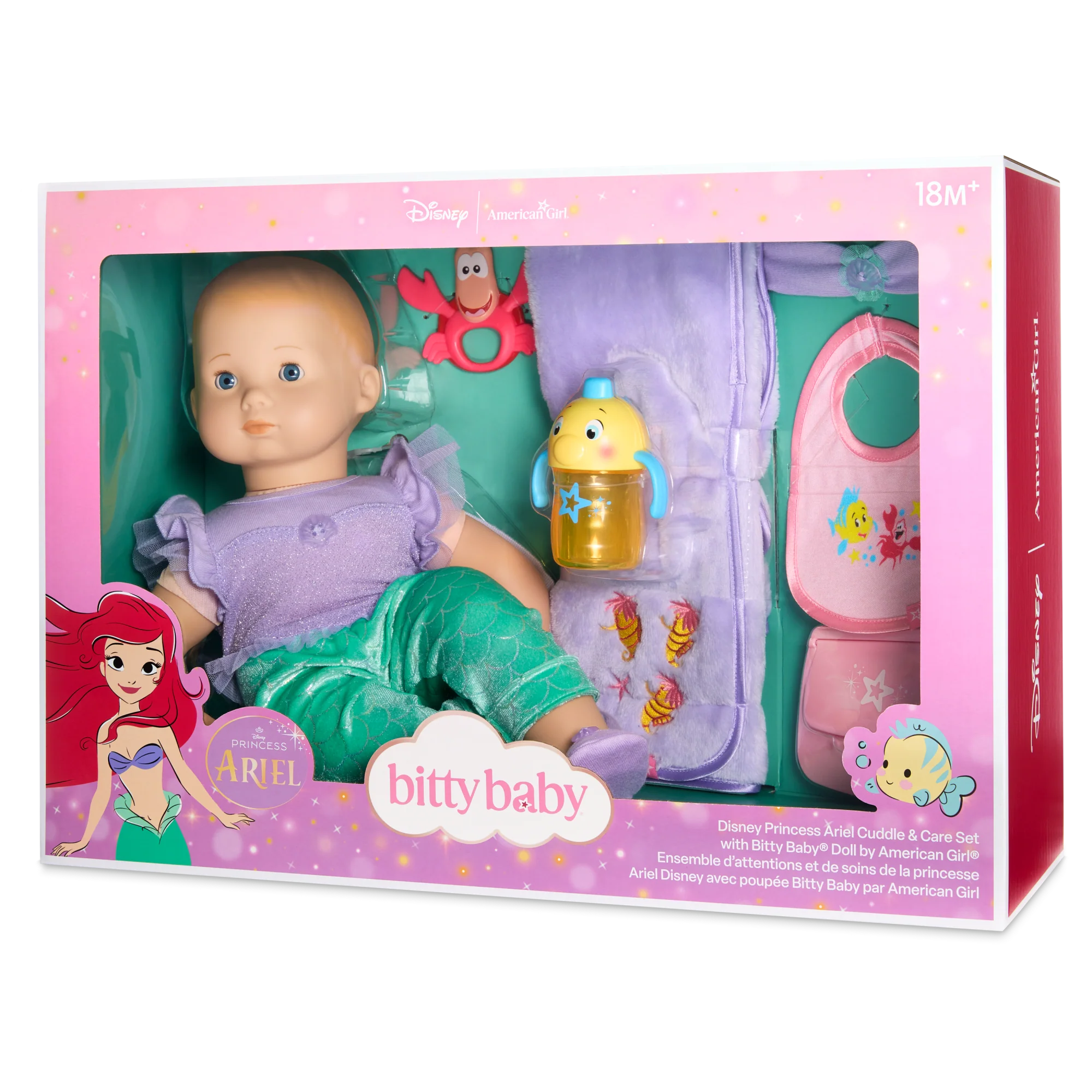Disney Princess Ariel Cuddle & Care Set with Bitty Baby® Doll by American Girl® 12 Disney Princess Ariel Cuddle & Care Set with Bitty Baby® Doll by American Girl®