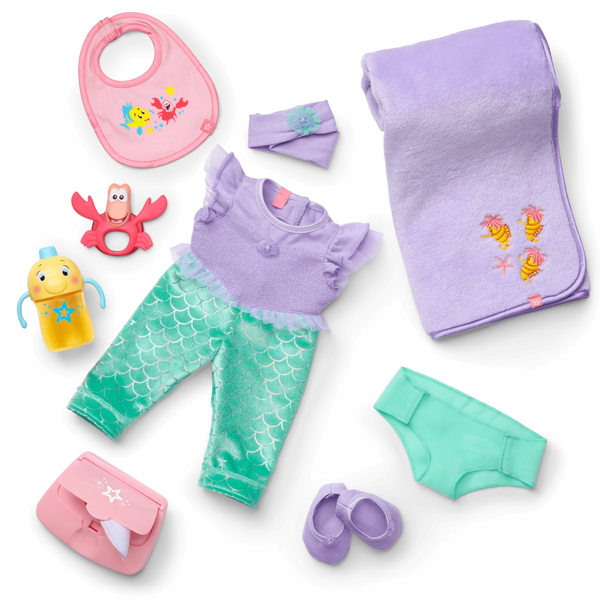 Disney Princess Ariel Cuddle & Care Set with Bitty Baby® Doll by American Girl® 2 Disney Princess Ariel Cuddle & Care Set with Bitty Baby® Doll by American Girl®