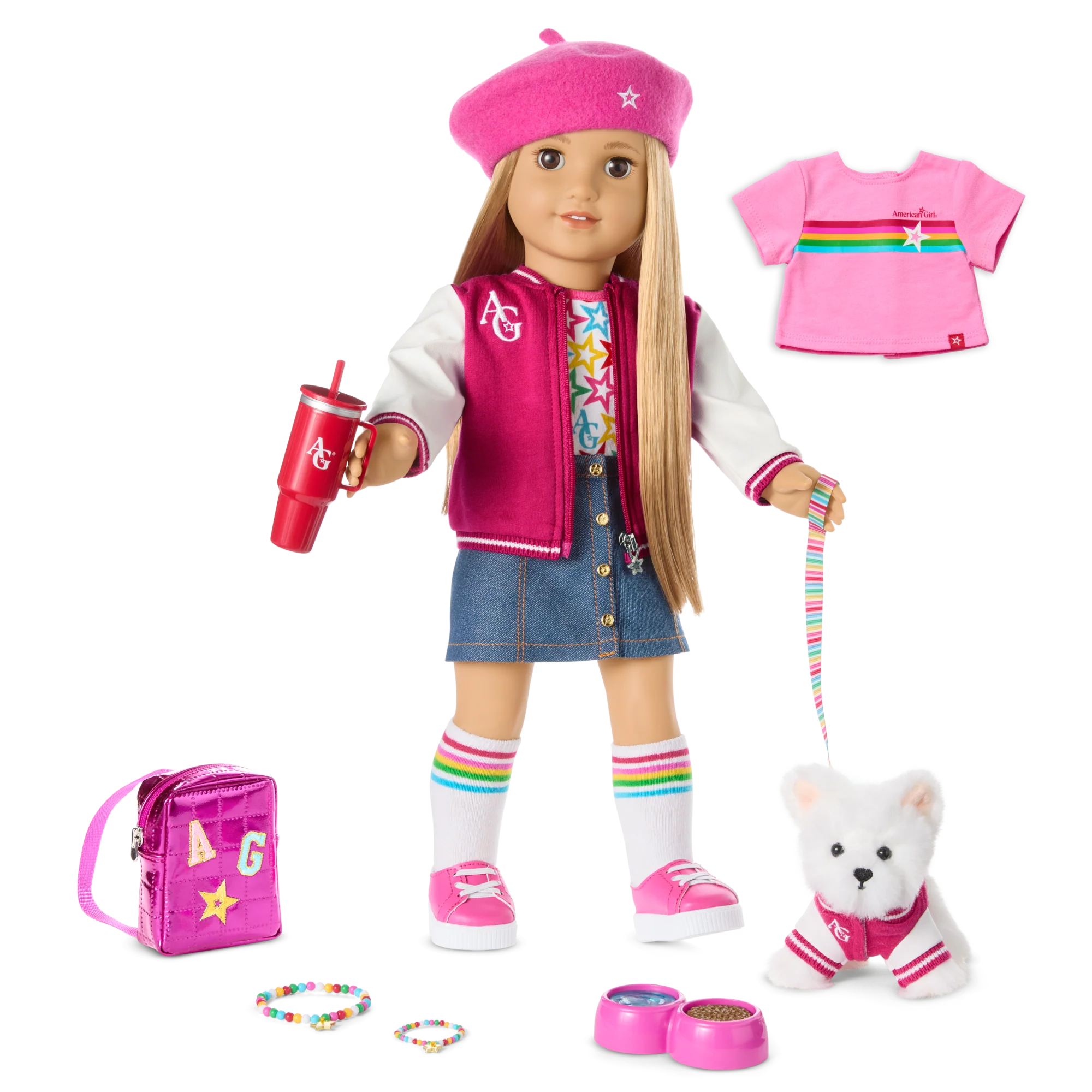 Truly Me™ 18-inch Doll #131, Puppy, Mini Backpack & Accessories AG™ Star Squad Bundle