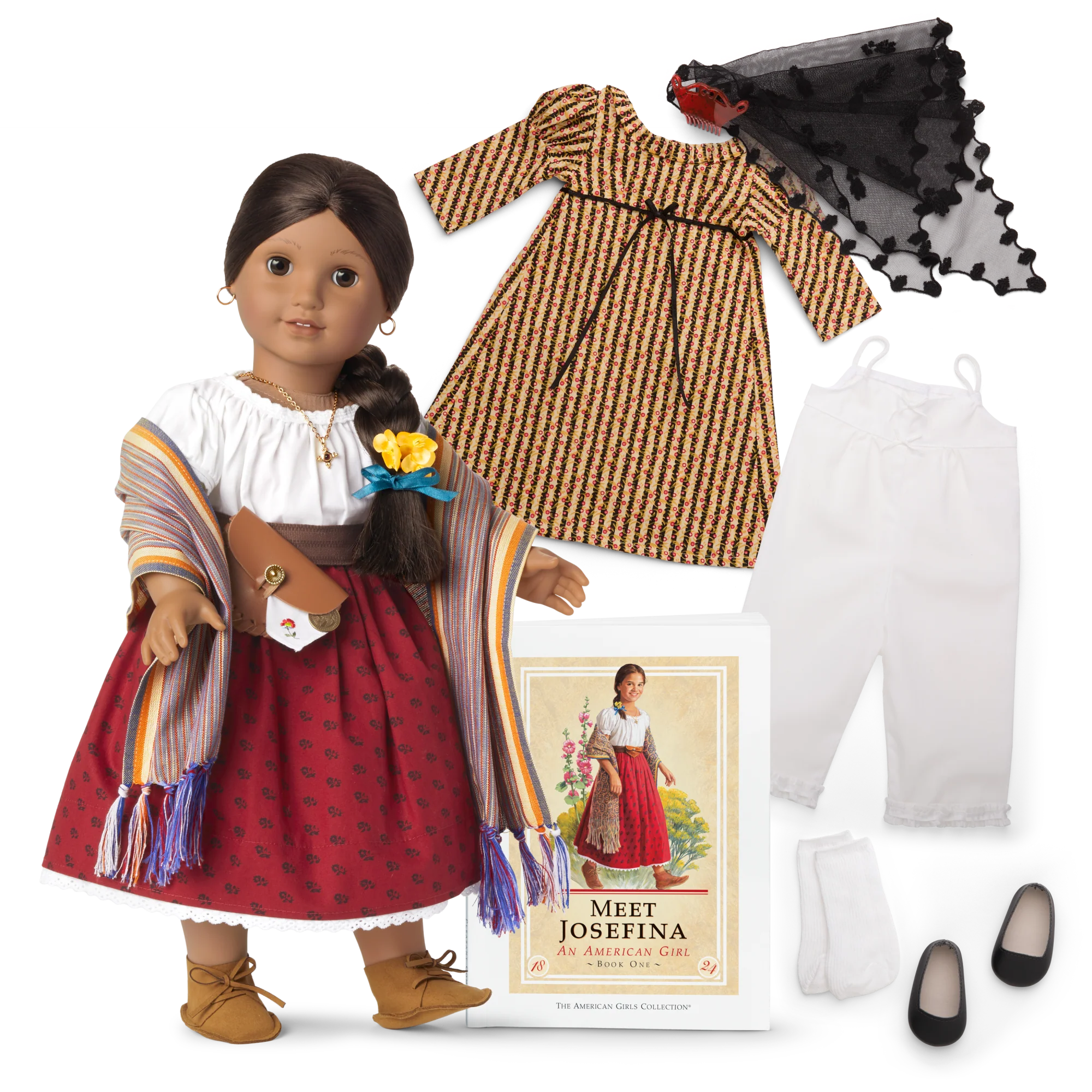 Josefina Montoya™ 18-inch Doll & Christmas Dress Bundle (Historical Characters)
