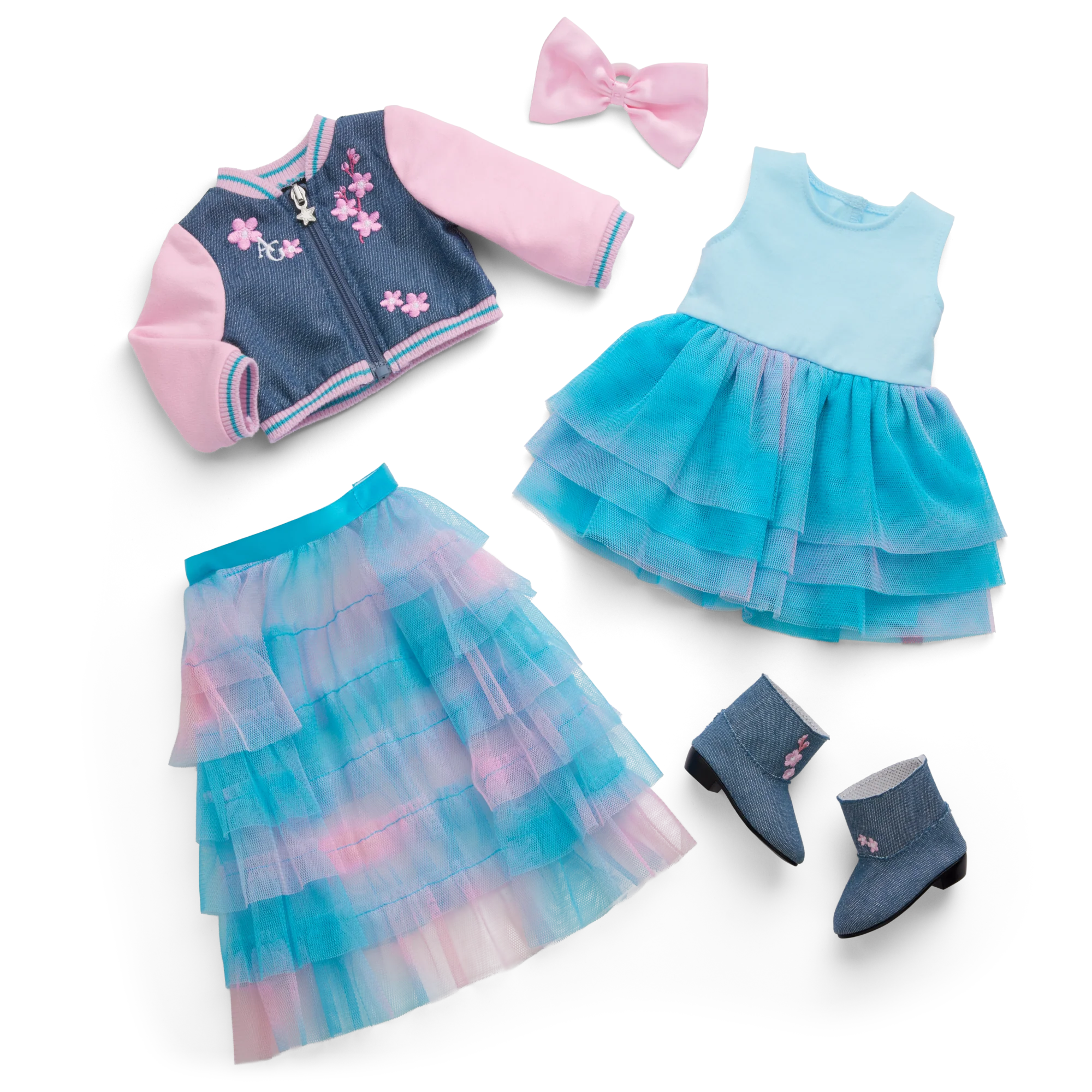 AG™ x Harlem’s Fashion Row Cherry Blossom Couture 2-in-1 Ruffle Dress & Jacket for 18-inch Dolls