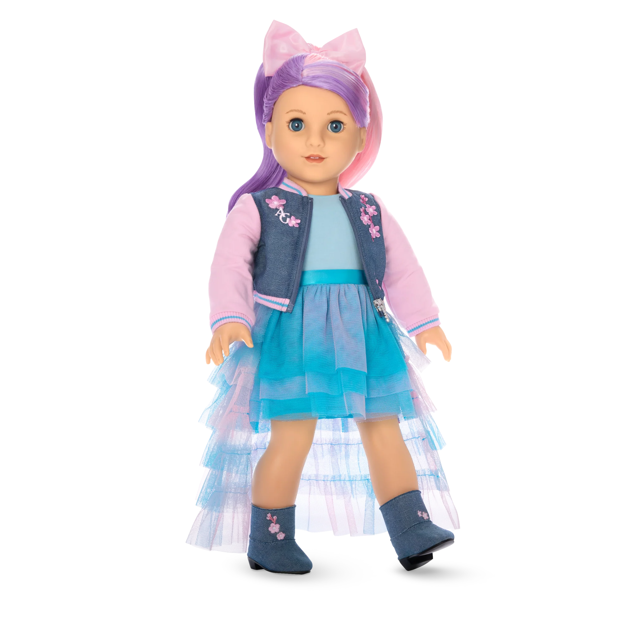 AG™ x Harlem’s Fashion Row Cherry Blossom Couture 2-in-1 Ruffle Dress & Jacket for 18-inch Dolls 2 AG™ x Harlem’s Fashion Row Cherry Blossom Couture 2-in-1 Ruffle Dress & Jacket for 18-inch Dolls