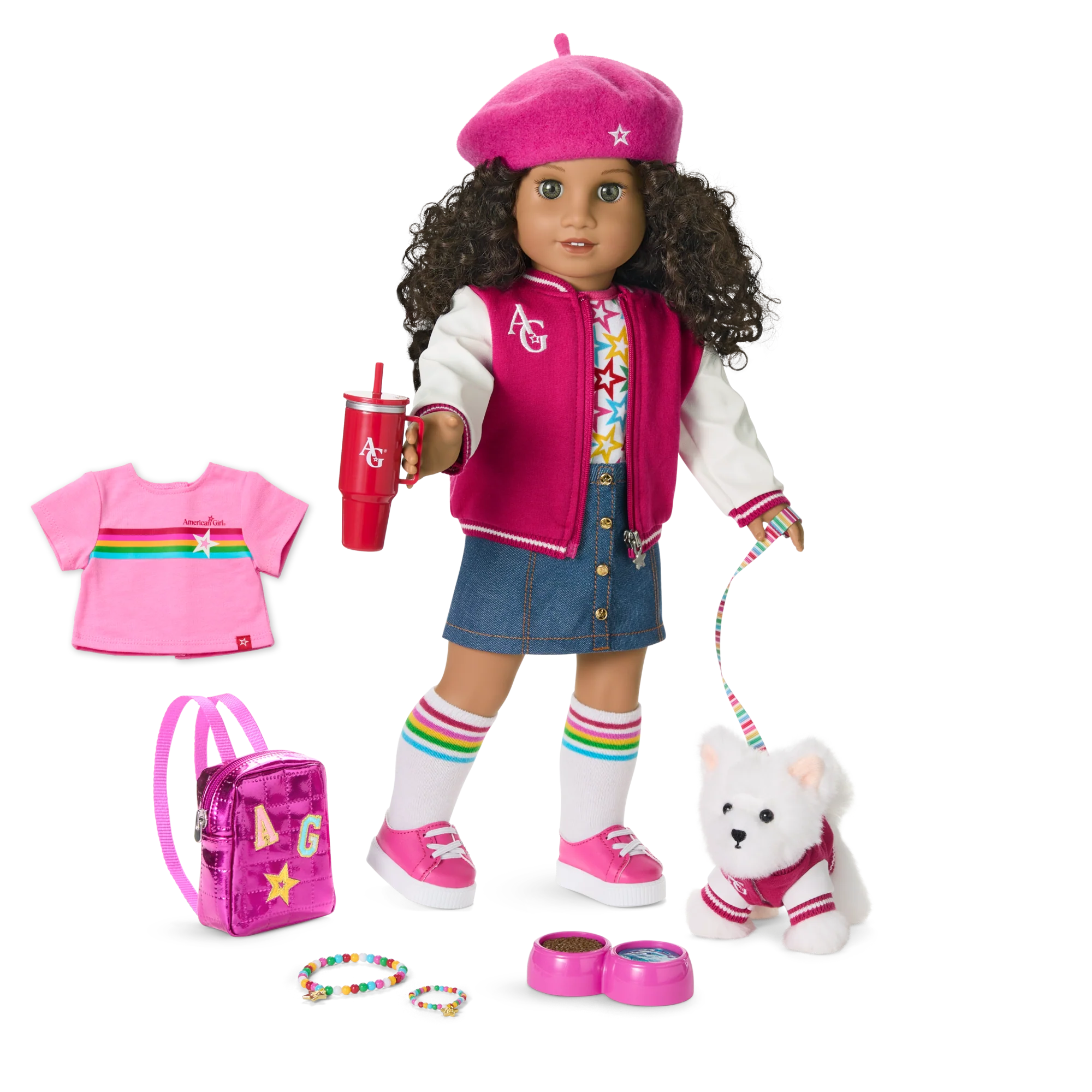 Truly Me™ 18-inch Doll #132, Puppy, Mini Backpack & Accessories AG™ Star Squad Bundle