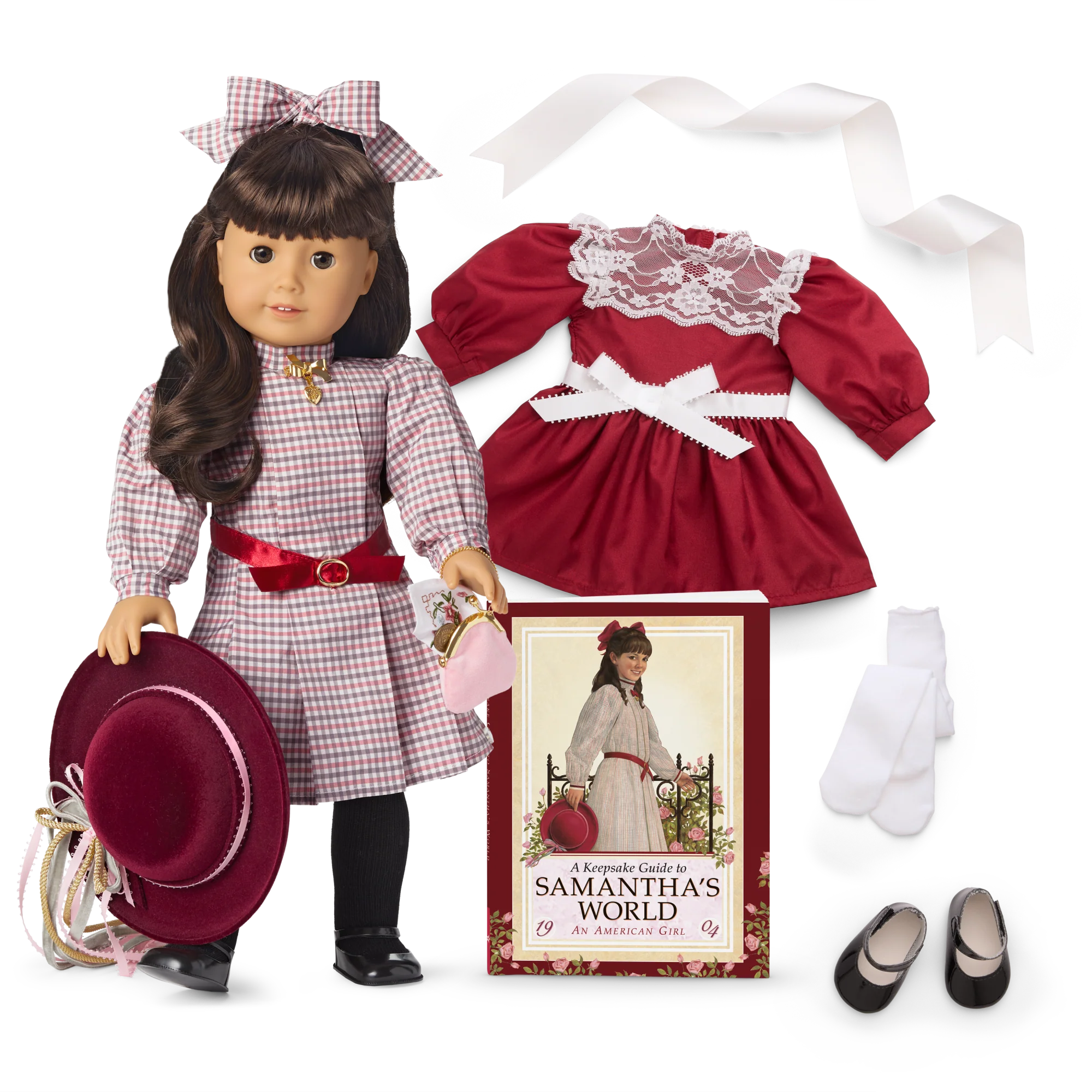 Samantha Parkington™ 18-inch Doll & Cranberry Party Dress Bundle (Historical Characters)