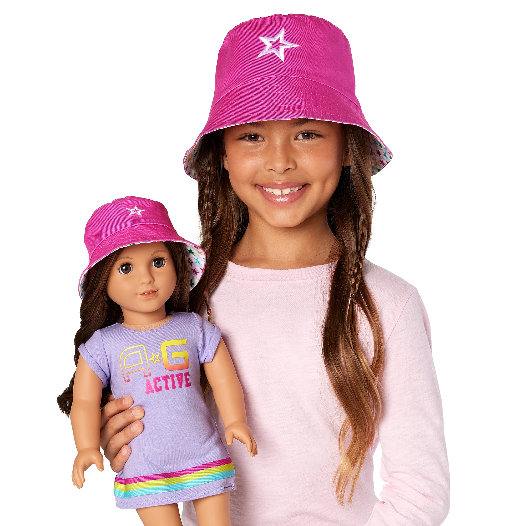 AG™ Star Bucket Hat Set for Girls & Dolls