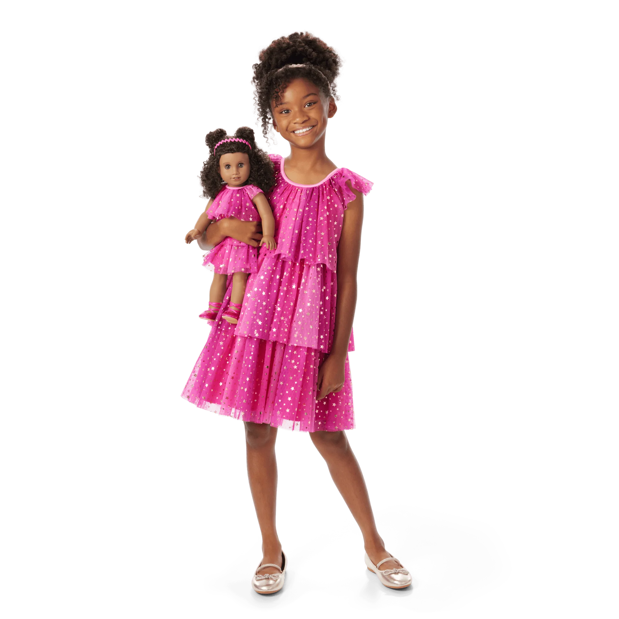 Pink Party-Ready Dresses for Girls & 18-inch Dolls