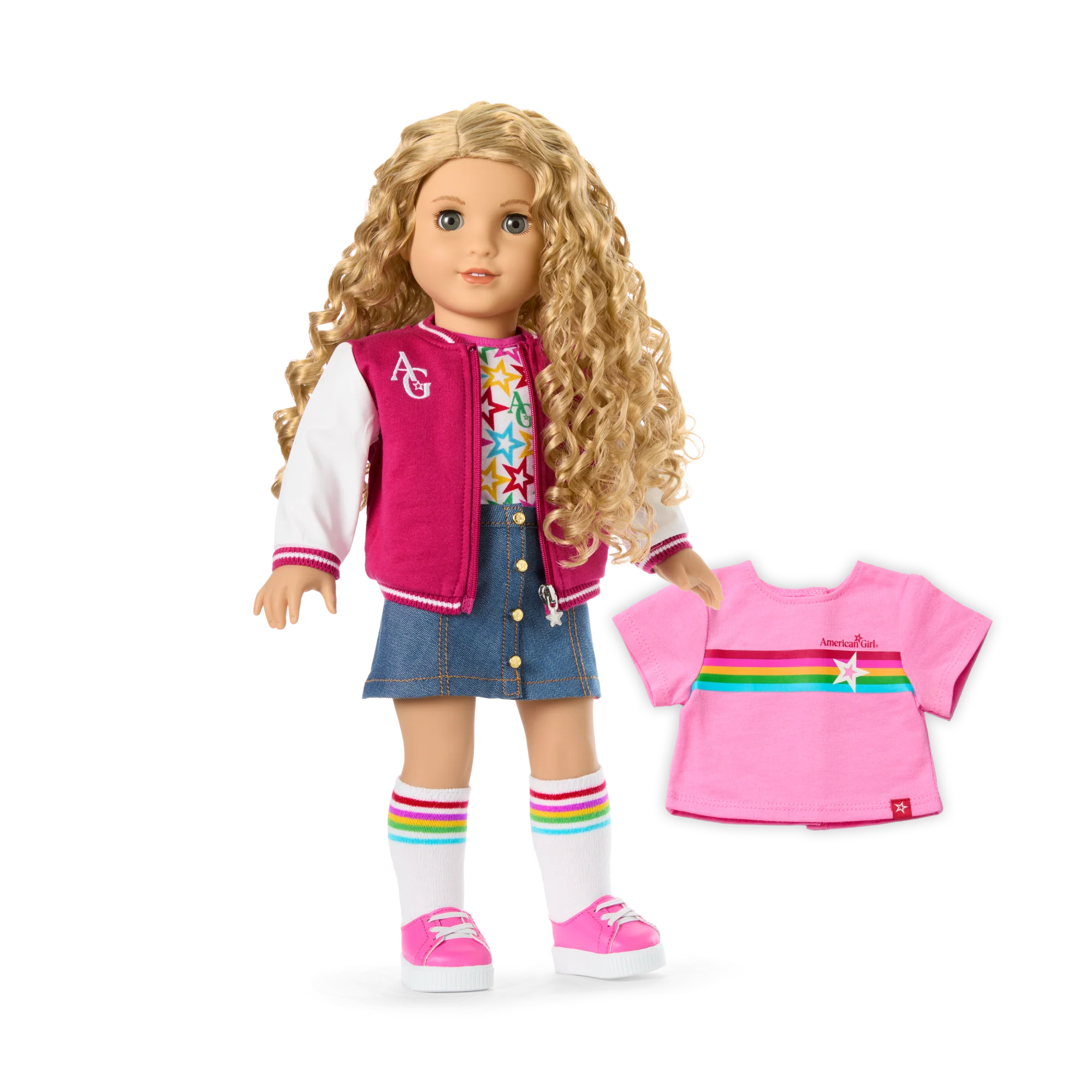 Truly Me™ 18-inch Doll #115 with curly blonde hair